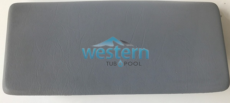 Front view of the Coleman Spa Replacement 1 Pin Headrest Pillow Small Charcoal 1247 - 102584. Western tub and pool 1-855-248-0777.