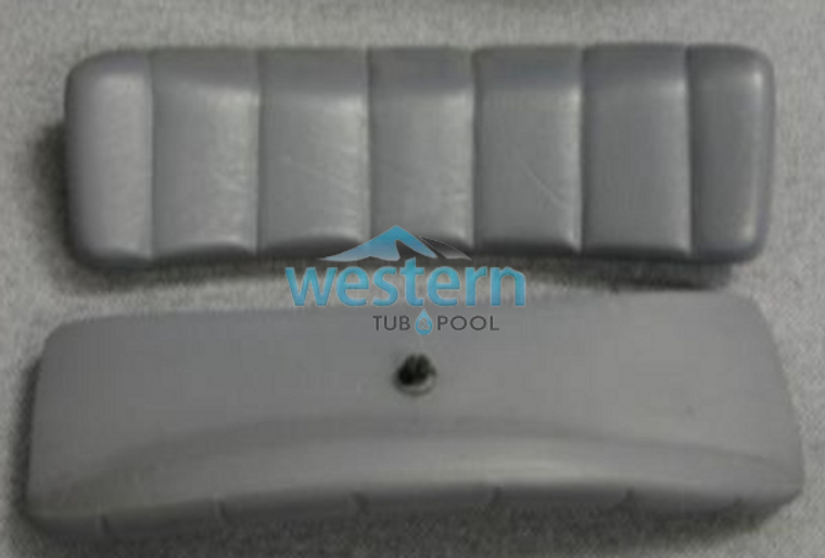 Front and Back view of the Coleman Spa Replacement Standard Headrest Pillow 1200 700 Series Charcoal - 102578. Western tub and pool 1-855-248-0777.