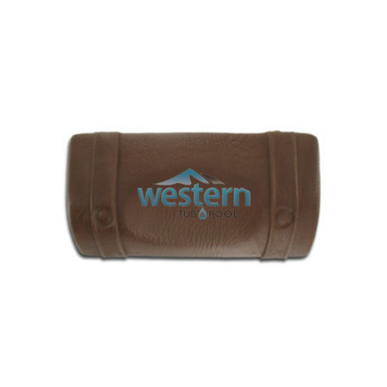 Front view of the Dimension One Spa Replacement Headrest Pillow Brown - 1510-46. Western tub and pool 1-855-248-0777.