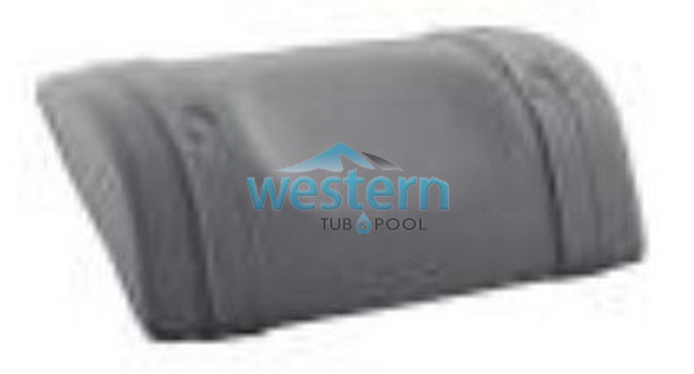 Front view of the Dimension One Spas Replacement Headrest Pillow with Straps DIM01510-87 Silver - 01510-87. Western tub and pool 1-855-248-0777.