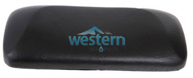 Front view of the Four Winds Spa Replacement Headrest Pillow Small Flat Black Cayman - FW11002. Western tub and pool 1-855-248-0777.