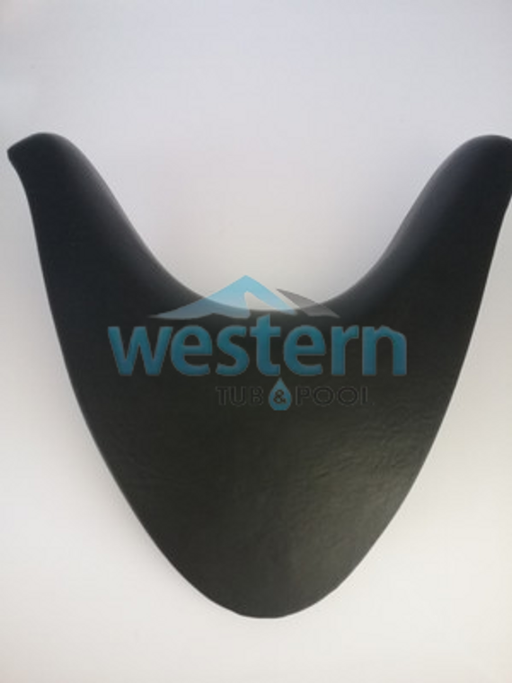 Front view of the Four Winds Spa Replacement V-Neck Headrest Pillow Black 1891 - FW11005. Western tub and pool 1-855-248-0777.