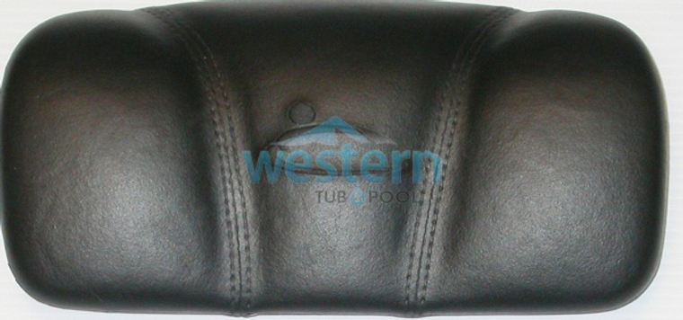 Front view of the Garden Leisure Spa Dynasty Replacement Small Headrest Pillow Black Stitched - 12810. Western tub and pool 1-855-248-0777.