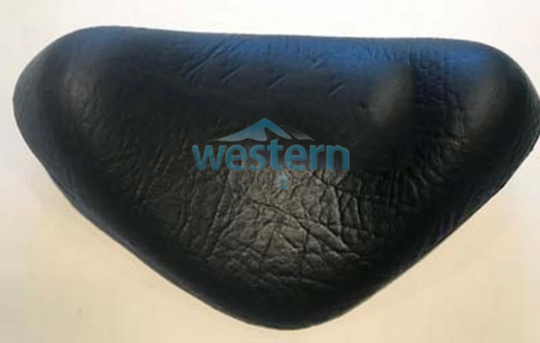 Front view of the LA Spas Replacement Triangular Headrest Pillow Black with Cups - 5FD-51020BC. Western tub and pool 1-855-248-0777.