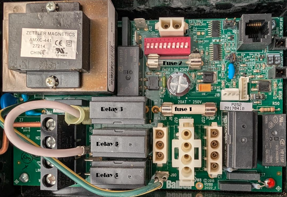 balboa VEL100 board parts at western tub and pool 