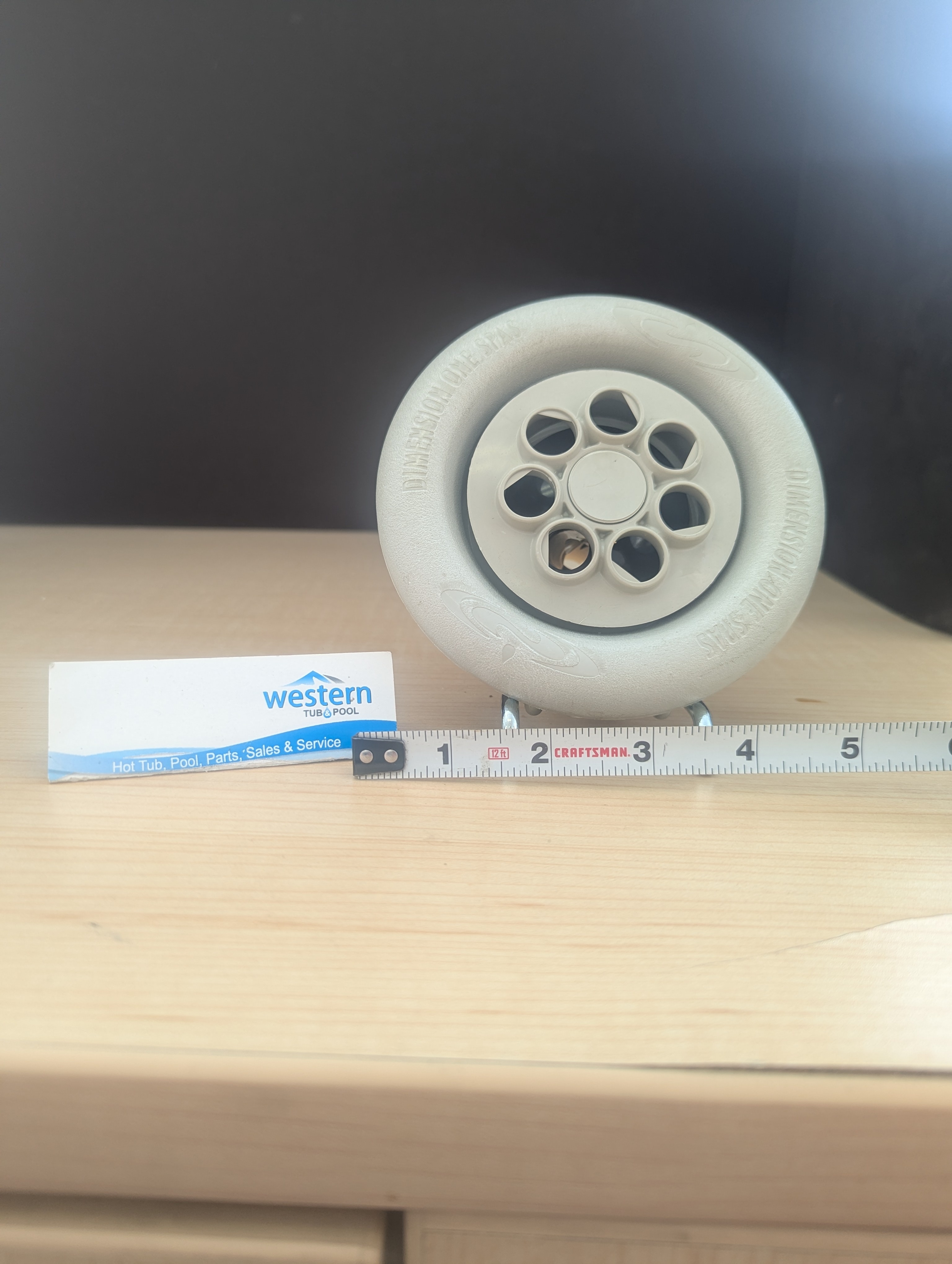 1000009210.jpg Restore Your Spa's Performance Replace your worn-out jets with the genuine Dimension One Recycled VCR Multi-Port Rotator Clip-In Jet. Get the perfect fit and powerful massage action your spa deserves. Why Choose the VCR Multi-Port Rotator? Don't settle for generic replacements. This authentic D1 jet is designed specifically for your Dimension One spa, ensuring seamless compatibility and restored hydrotherapy power. Powerful Dual Rotator Action Experience the difference of the VCR multi-port rotator nozzle. Experience soft and rapid massage action with adjustable water volume. This jet is interchangeable with any other large VCR jet. Sleek, Modern Design Featuring a smooth grey face and a substantial 5-inch diameter, this jet doesn't just work well—it looks great, refreshing the aesthetic of your hot tub. Easy Clip-In Installation No complex tools or professional help required. The convenient clip-in design allows for a quick and hassle-free installation, so you can get back to relaxing sooner. Technical Specifications Brand: Dimension One (D1) Type: VCR Multi-port Rotator Jet Face Size: 5-inch smooth grey face Installation Style: Clip-In Condition: Recycled Frequently Asked Questions Will this fit my Dimension One spa? This jet is designed for Dimension One spas that utilize the VCR jet system with a clip-in backing. Please check your existing jets to confirm they use the clip-in mechanism rather than a threaded one. What does "recycled" mean in this context? These are genuine Dimension One parts that have been reclaimed and inspected to ensure they function perfectly. It's an eco-friendly way to maintain your spa with authentic parts. Is the installation difficult? Not at all. The clip-in design allows you to simply snap the jet into the existing housing body in your spa shell. Get Your Spa Back to 100%. Don't let a broken jet ruin your relaxation. Order your Dimension One Recycled VCR Multi-Port Rotator Clip-In Jet today and enjoy a premium massage experience again. Call us Today: 1-855-248-0777