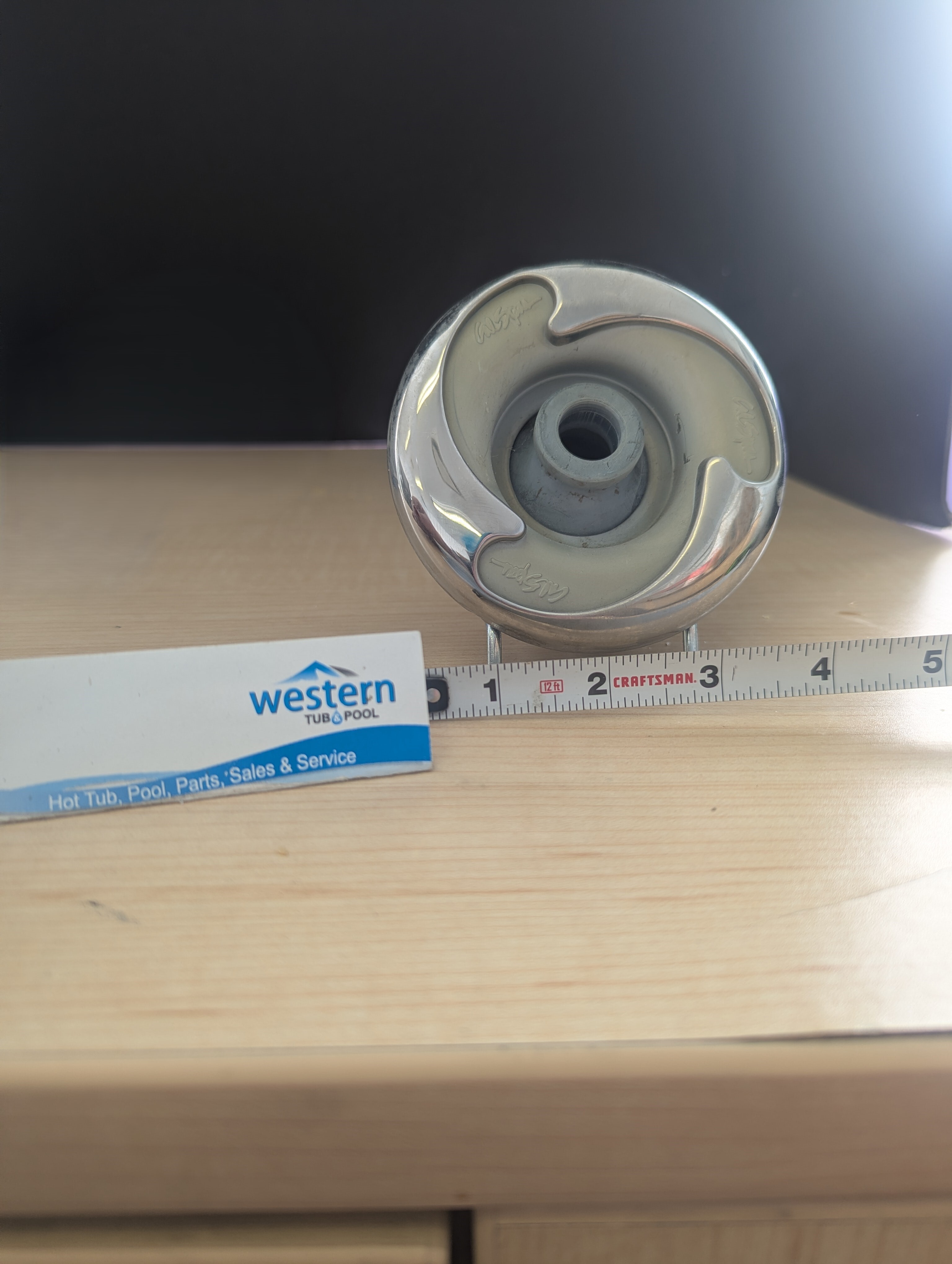 Introducing the Recycled Cal Spa Poly Storm Maxi Flow Jet, the ultimate game-changer for your hot tub experience!    Restore the Perfect Flow to Your Cal Spa  Don't let a broken jet ruin your relaxation. Get the authentic Cal Spa Poly Storm Max Flow Directional Insert&mdash;reclaimed from original tubs for a perfect, genuine fit.   Bring your hot tub back to life  There is nothing quite like the disappointment of sinking into your spa only to find a jet isn't working. The Poly Storm Max Flow jet is designed to deliver a powerful, targeted massage that melts away tension. By replacing your worn-out or missing parts with our genuine replacement jets, you regain control over your hydrotherapy experience.   Why choose our Recycled Poly Storm Inserts?  Authentic Quality  These aren't generic knock-offs made from cheap recycled plastic. These are genuine Cal Spa parts, carefully salvaged and recycled from older tubs to ensure they match your system perfectly.   Precision Directional Control  Target your sore muscles with accuracy. The directional nozzle allows you to angle the water flow exactly where you need it most, providing a superior massage experience compared to stationary jets.   High-Performance Max Flow Design  Engineered for optimal water pressure, the Max Flow design ensures you get the strong, soothing current your Cal Spa was built to deliver.   The Perfect Fit  Featuring a standard 4-inch face, this insert is designed specifically for the Poly Storm housing, ensuring a snug, leak-free fit for your spa.   Get back to relaxing today  Stop settling for a subpar soak. Replace your missing or broken jets with authentic, reclaimed parts that restore your spa to its full potential.  ***While there may be minor wear and discoloration due to the product being recycled, rest assured that all our jets are in good condition with durable snap in clips.   ***Please note that the availability of this recycled part may vary based on stock. We strive to keep our inventory freshly rotated, so you can always find what you need. If this product is out of stock, please add it to your wish list to be notified when new stock arrives. 