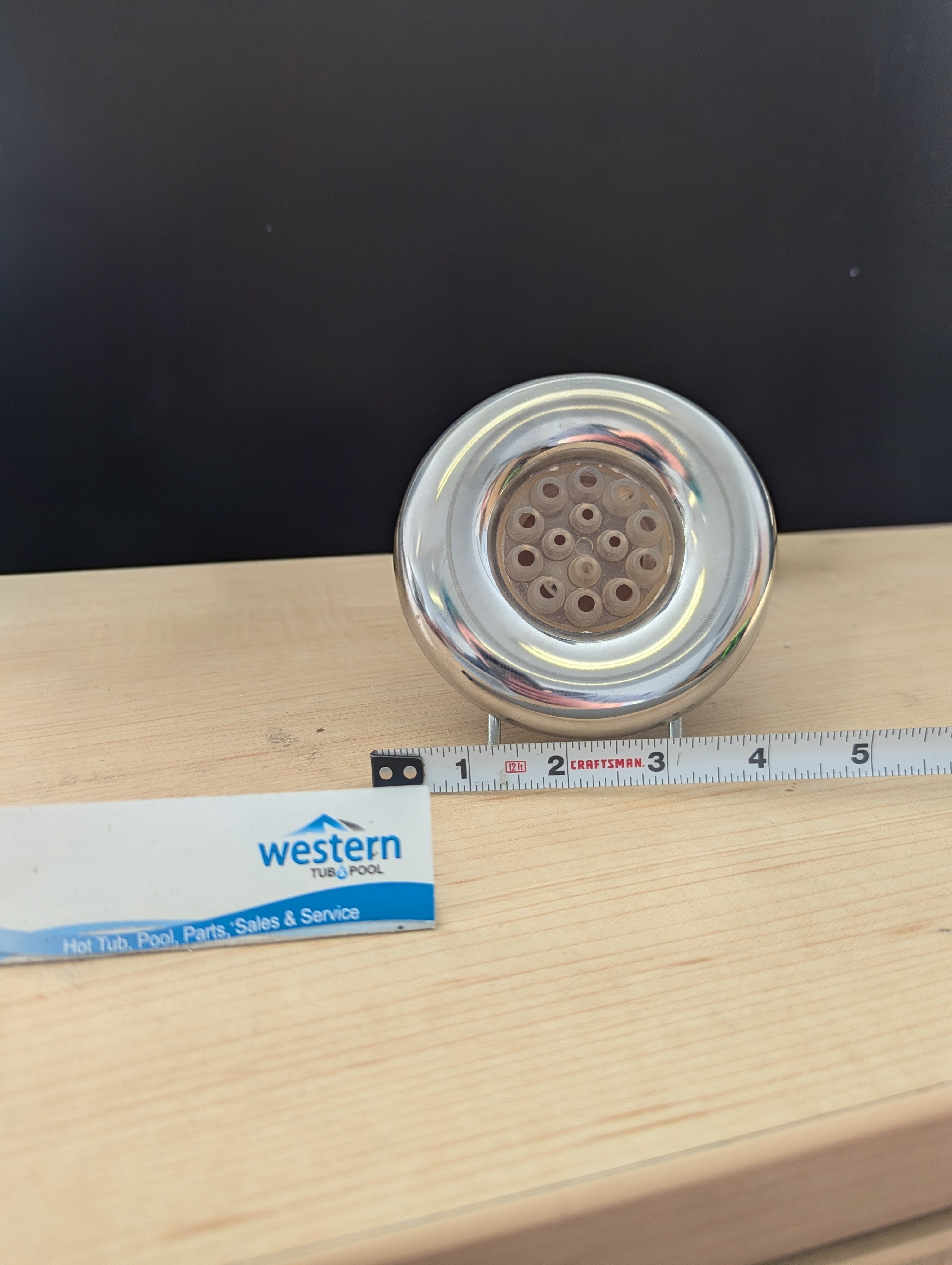 Dynasty Poly Storm Stainless Steel Massage LED Clip In Jet Insert with sleek 4" face   Upgrade your Dynasty Spa with our replacement Poly Storm SS Massage Jet Insert. Designed for performance and ambiance, this jet delivers a powerful, swirling massage enhanced by brilliant LED lighting.  The Perfect Blend of Power and Style Don't let a broken or outdated jet diminish your relaxation time. This replacement clip in LED jet insert brings new life to your spa with its dynamic performance and sleek design, ensuring every soak is a premium experience.  Key Features: Powerful Multi Massage: Delivers a robust, targeted hydrotherapy experience. Integrated LED Lighting: Transform your spa's atmosphere with vibrant, built-in LED lights that create the perfect mood for evening relaxation. Sleek Stainless Steel Trim: The stainless steel trim adds a touch of sophistication to your spa's interior Perfect Fit for Dynasty Spas: With a 4" face and a clip in body, this Poly Storm massage jet insert is engineered for a seamless and easy installation in compatible Dynasty Spas. Revitalize Your Spa Today Experience a more powerful massage today. This replacement jet insert is the simple, effective upgrade your Dynasty Spa deserves.  Call us today: 1-855-248-0777