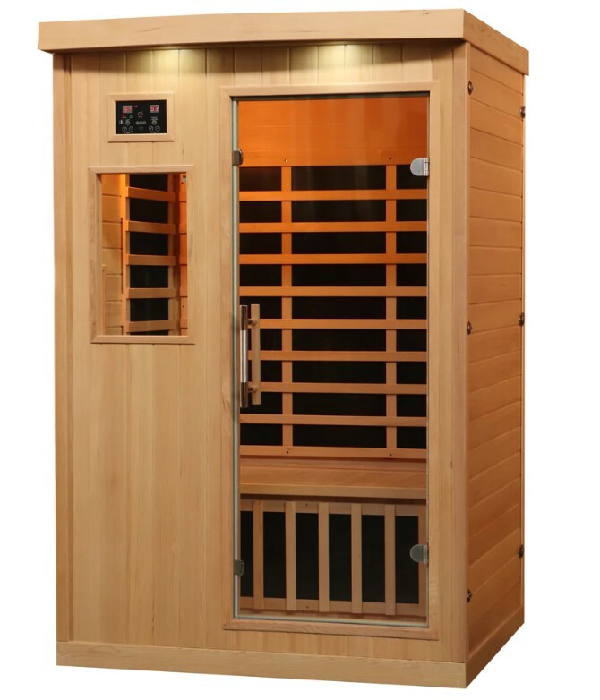 Infrared saunas have become increasingly popular in recent years due to their many health benefits. Unlike traditional saunas that use high temperatures and steam to produce heat, infrared saunas use infrared light waves to directly heat the body.  One of the main reasons people opt for an infrared sauna is because it can be used by two people at once. This makes it a great option for couples, friends, or family members who want to enjoy a sauna session together.  Benefits of Using a 2 Person Infrared Sauna There are several benefits to using a 2 person infrared sauna. Here are some of the top reasons why people choose this type of sauna:  1. Increased Relaxation and Stress Relief     The heat from an infrared sauna penetrates deep into the muscles, providing a gentle and soothing warmth. This can help to relax the body and mind, reducing stress levels and promoting overall relaxation.  With two people in the sauna together, you can both support each other in achieving a deeper state of relaxation. You can also use this time to unwind from a busy day or week by chatting or listening to calming music.  2. Improved Circulation and Detoxification    The infrared heat from the sauna causes the body to sweat, which helps to release toxins and impurities through the skin. This can help improve circulation and promote overall detoxification in both people using the sauna.  Additionally, because infrared saunas use lower temperatures than traditional saunas, they are often more comfortable for those who have trouble tolerating high heat. This allows for a longer and more effective sweat session.  3. Joint and Muscle Pain Relief    Infrared saunas are known to provide relief for joint and muscle pain. The deep penetrating heat can help to soothe sore muscles, improve flexibility, and reduce inflammation.  With two people in the sauna together, you can target specific areas of pain or discomfort, such as the shoulders, lower back, or knees. The heat from the sauna can also help to improve blood flow and oxygenation to these areas, aiding in healing and recovery.  4. Skin Health Benefits    The sweat produced during an infrared sauna session also helps to flush out toxins from the pores and increase circulation to the skin. This can lead to a clearer complexion and improved skin health.  Using a sauna with a partner allows for mutual support in achieving these benefits, as you can help each other reach hard-to-reach areas of the body and encourage proper hydration before and after the session.  Conclusion    In addition to the many individual benefits of using an infrared sauna, sharing it with another person adds another layer of enjoyment and relaxation. Whether you're looking to de-stress, detoxify, relieve pain, or improve your skin health, a 2 person infrared sauna is a great option for achieving these goals together. So grab a friend or loved one and start reaping the benefits of this popular form of therapy today!  Keep in mind that it's important to follow safety precautions and consult with a healthcare professional before using an infrared sauna, especially if you have any underlying health conditions. With proper usage and maintenance, a 2 person infrared sauna can be a valuable addition to your wellness routine. So don't hesitate to give it a try and experience the many benefits for yourself! Happy sweating!    FEATURES:   A user-friendly control system boasts advanced features such as a timer, ‘pre-heat’ and ‘auto-start’ options.  Features the latest technology with 8 FAR infrared heaters that last 3000 to 5000 hours each.  Constructed of an attractive and durable Canadian Hemlock wood, and designed with a locking clasp system that allows for a quick and easy assembly A built in Bluetooth audio system, LED lighting, and more ensure that you will have the relaxation experience that you are looking for.   Tempered safety glass doors and windows add a modern look and allow a clear view of your outside surroundings Exceeds industry safety expectations with average EMF levels of 1.3mG (42 times lower than competing saunas!) The operating temperature can be set between 67°F - 140°F Plugs into a standard dedicated outlet 1 year limited warranty, heater/cabinetry        Specifications	  Electrical	120V / 15A Weight	300 lbs Seat Count	2 Size	42" x 50" x 77" Far Infrared Heaters	8 Total Wattage	1800 W