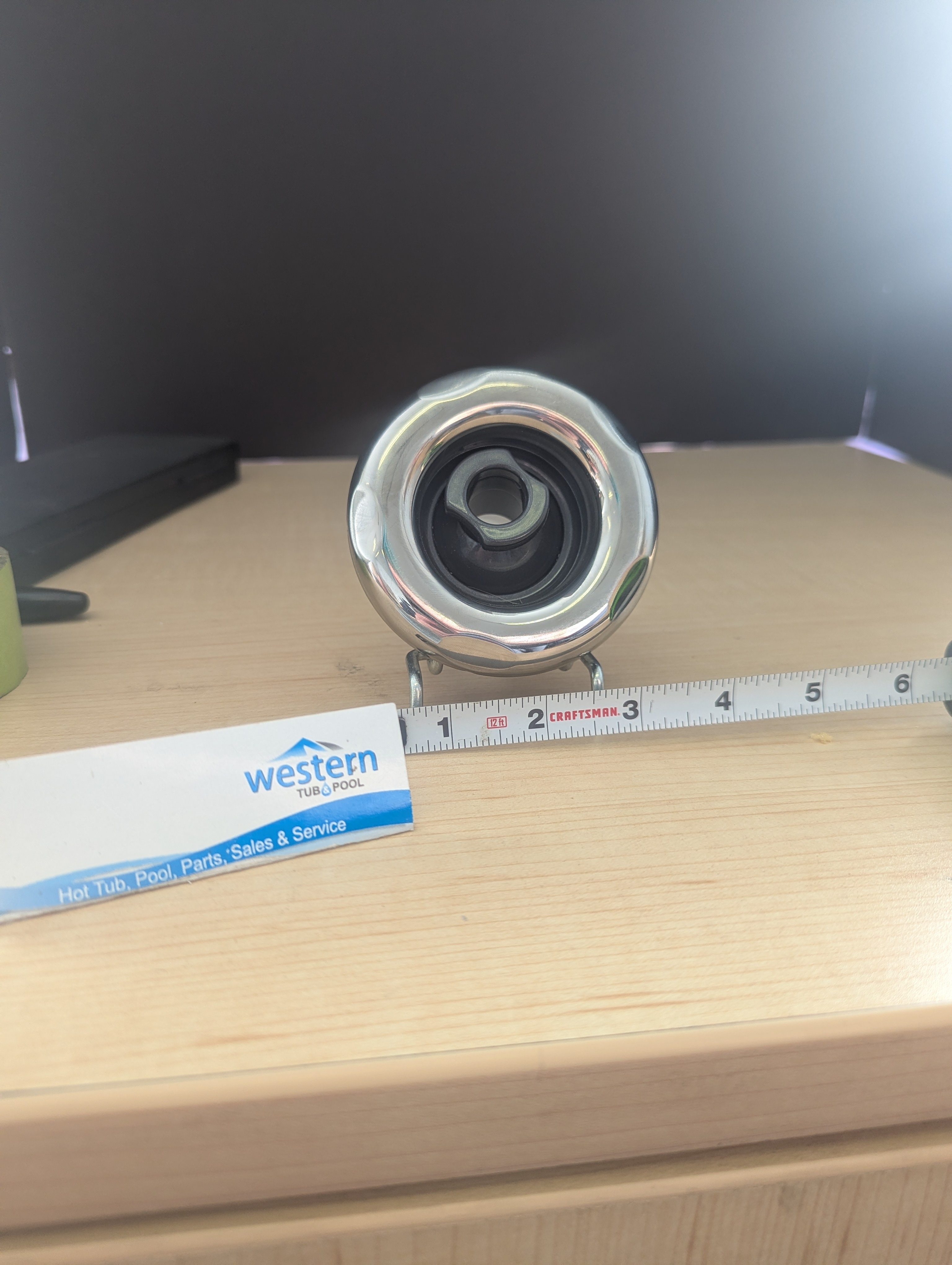 Improve Your Spa Experience Today!   Revitalize your hot tub with the Replacement Waterway Clip-In Poly Storm Directional Jet Insert with 5 scallop stainless steel trim This high-quality replacement jet provides a powerful, targeted massage, ensuring you get the most out of every soak.  The Ultimate Jet Replacement for Your Spa Is a broken or worn-out jet diminishing your relaxation? It's time for an upgrade. The Replacement Clip-In Poly Storm Directional Jet by Waterway is designed for a seamless fit and superior performance, restoring your hot tub's hydrotherapy power.  Key Features: Targeted Massage: The directional design allows you to aim the water flow precisely where you need it, perfect for soothing sore muscles and relieving tension. Sleek, Modern Look: Featuring a stylish black and stainless steel (SS) trim with 5 scallop design, this jet adds a touch of modern elegance to your spa's interior. Perfect Fit: With a 3.5" face and a simple snap-in design, installation is quick and effortless. This replacement part is specifically designed by Waterway, ensuring compatibility and a secure connection. Powerful Performance: As a poly storm jet, it delivers a focused and invigorating stream of water, transforming your hot tub into a personal hydrotherapy oasis. Ready for a Better Soak? Don't let a faulty jet keep you from the powerful massage and deep relaxation you deserve. This easy-to-install replacement part is the perfect solution to enhance your spa.  For expert advice or to place your order, call us today.  [Call us now at 1-855-248-0777]