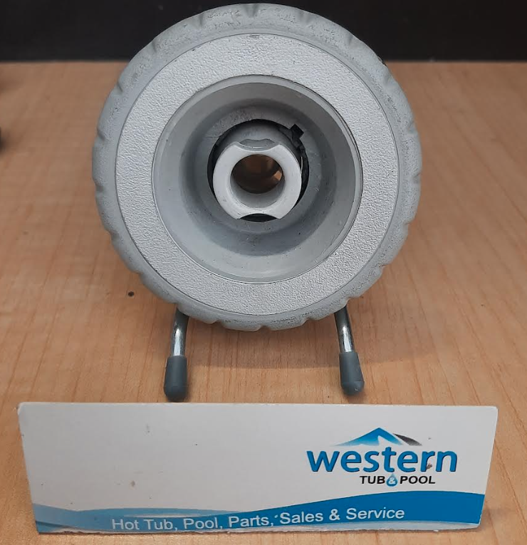 Non Posi lock system ( snap-in ) Beachcomber  Grey 2004-2013 Mimi Storm single roto Gear Trim Beachcomber / jet – 3 ″ across jet face For Beachcomber Hot Tub Models with non Posi lock fitting type from 2004 to 2014  Colour : Grey gear style trim recycled from older beachcomber decommissioned hot tubs Built by waterways described as a roto mini storm jet " snap " in style As a recycled hot tub part, the availability of this jet may vary depending on current stock. However, we strive to constantly rotate our inventory so check back often or click the provided link for new availabilities. It's important to note that due to being a recycled part, some wear and discoloration may be present. However, we ensure that all jets are in overall good condition and come with snap-in clips that are in great shape    for more info and beachcomber recycled items call us 1-855-248-0777