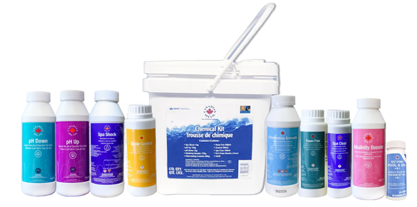 Complete Spa Care at your fingertips with the Deluxe Spa Chemical Kit from Canadian Spa Company! Get the most out of your hot tub with the Canadian Spa Company Deluxe Spa Chemical Kit. Maintain clear, enticing, and bacteria-free water so you can focus on pure relaxation. [Shop and order at Western tub and pool]  Enjoy a Pristine, Bacteria-Free Soak New to hot tubs and pools, or just looking for refresher tricks and tips to keep that water crystal clear and inviting? Water care for your hot tub, swim spa, or pool is crucial for your comfort and safety. This deluxe starter kit takes the guesswork out of water maintenance, giving you everything you need in one convenient package.  Everything in one convenient place Say goodbye to cluttered shelves. This complete kit comes in a durable plastic pail with a secure lid and handle, making it easy to carry and store your chemicals safely.  Protect your investment Proper chemical balance does more than keep the water clear&mdash;it protects your spa's heater element, jets, and internal plumbing against corrosion and calcium buildup. Regular use of this kit can save you a fortune in repair bills.  Master your water chemistry No experience? No problem. The included instructional guide and testing strips allow you to quickly check your chlorine, pH, and alkalinity levels every time you use the spa, ensuring perfectly balanced water in minutes.  What is inside the kit? Inside your deluxe kit, you will find:  680gm Chlorinating Granules - Kills harmful bacteria in your spa. Suitable for manual daily dosing. TIP: The pH MUST be within 7.2 - 7.6 for this sanitizer to work. 1 kg Spa Shock - "Shocks" water to refresh chlorine levels and reactivate it by dissolving unfilterable wastes. Reduces odours and restores a natural sparkle to your hot tub water. TIP: Use after heavy usage or contamination to restore clean, fresh water. 750gm pH Up - Increases pH in spa to maintain an ideal chemical balance. TIP: Use when your pH is below 7.2 1 kg pH Down - Reduces pH in spa to maintain an idea chemical balance TIP: Use when pH is above 8.0 750gm Alkalinity Boost - Helps to protect your spa's heater element, jets, and other parts against corrosion.  TIP: Using this product regularly could save you a fortune in repair bills that are often not covered under warranty. 500 mL Foam Free - Eliminates floating foam build up on spa water caused by body oils and lotions. TIP: Reducing foam build up creates a more enjoyable and presentable spa environment. 500 mL Scale Control - Helps to protect your spa's heater element, jets, and other parts from calcium build up which can damage your spa, reduce efficiency, and impair performance. TIP: Using this product regularly could save you a fortune in repair bills that are often not covered under warranty. 500mL Spa Clear - Coagulates or "sticks" small particles together which would normally fit through the filter media. Helps to restore sparkle, without a shock dose. TIP: Using this product after cleaning your filters will immediately improve their effectiveness and help to restore their particle-trapping properties. Test Strips - Ensure your spa is always safe to use. Simply dip a test strip into the water and compare to the colour chart to take readings for: Chlorine, pH & Alkalinity. TIP: Chlorine and pH should be checked EVERY TIME the spa is used to ensure that the water is safe to use!    Common questions about spa maintenance How do I know if I need a replacement part for my tub? If your spa is leaking, losing heat, or showing error codes on the control panel, you may need a replacement part. For hard to find product part assistance , send us an email to fixmytub@gmail.com.  What information do you need to help me find a part? To ensure we find the exact match for your spa, please check your part number if known or send us pictures , make and model of the hot tub serial number.  Can I get help with other hot tub issues? Absolutely! We offer free tutorials at your home to discuss the intricacies of your spa, hot tub, or pool. Call us for more information or assistance with these replacement hot tub repair parts, products, and other spa parts at Western Tub and pool 1-855-248-0777.  Secure your deluxe chemical kit today Keep your water inviting and your spa running smoothly all year round. [Shop and order at Western tub and pool]