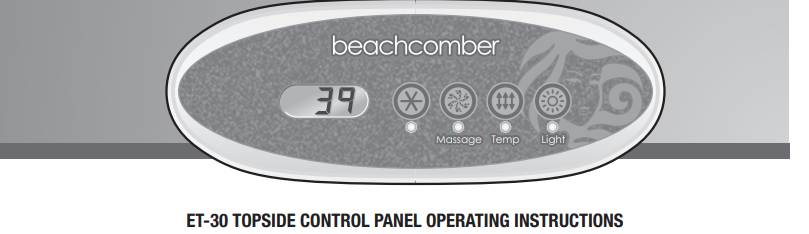 The Beach Comber Balboa ET-30 topside control is an important component of your hot tub. It allows you to control and adjust various functions, such as temperature, jet settings, and lighting. In the downloadable guide, we will walk you through the steps of operating your topside control.           Call us for these and other manual at 1-855-248-0777   