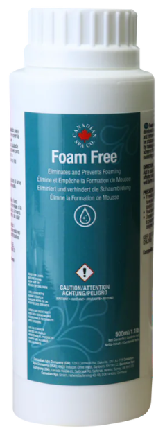 Eliminate Hot Tub Foam Instantly Say goodbye to cloudy water with the Canadian Spa Company Foam Free. Western Tub and Pool is your trusted source for premium spa chemicals and hard-to-find replacement parts.   Keep your spa water crystal clear Foamy hot tub water is often caused by a buildup of body oils, soaps, shampoos, and lotions. The Canadian Spa Company Foam Free offers a fast-acting solution to break down these impurities, restoring your spa's clarity so you can get back to relaxing.  Fast-acting formula Just a small dose of this powerful treatment quickly breaks down bio-oils and impurities that cause foaming. Use it in moderation as needed to maintain perfectly balanced water.  Safe for your equipment This 500g pack is designed to be tough on foam but gentle on your hot tub components. It is safe to use with all standard controls, heaters, packs, and pumps without causing damage or residue buildup.  Expert repair and part assistance Need more than just water care? Western Tub and Pool sells repair replacement hot tub spa parts. If you need hard to find product part assistance , send us an email to fixmytub@gmail.com. Check your part number if known or send us pictures , make and model of the hot tub serial number.  Compatible with top spa models The Canadian Spa Company Foam Free is safe for virtually every spa model on the market.  Frequently asked questions What are the dimensions and weight of this product? The Canadian Spa Company Foam Free comes in a convenient 500g pack, making it easy to store and measure out small doses as needed.  How do I use the Foam Free treatment? Simply add a small dose of the Foam Free directly to your hot tub water while the jets are running. Use in moderation as needed whenever foaming occurs.  Will this product damage my spa's heater or pump? No, the Canadian Spa Company Foam Free formula is completely safe for your hot tub's internal components.  What if I need help finding a different hot tub part? We are here to help! For hard to find product part assistance , send us an email to fixmytub@gmail.com. Please check your part number if known or send us pictures , make and model of the hot tub serial number so our experts can track down exactly what you need.   Ready for perfectly clear water? [Shop and order at Western tub and pool]
