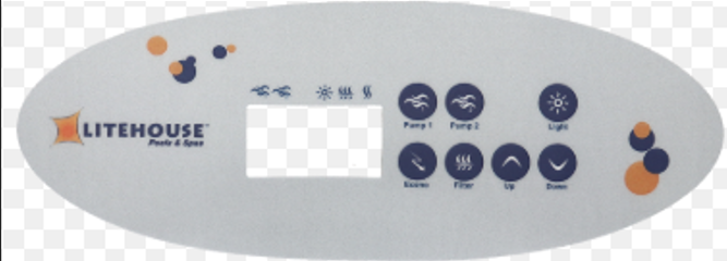 Replacement Dynasty K-52 topside control overlay - 7 Button 2 Pump   With Lighthouse Pools & Spas Logo  Used in with in.xe systems part 14678  Protects the topside controller  Replace your worn , damaged overlay  Replacement topside control overlay. Upgrade your spa or hot tub with the K-52 Topside Control Overlay featuring the iconic Lighthouse Pools & Spas logo. Compatible with in.xe systems part 14678 using the k-52 topside control , this replacement part adds a touch of sophistication and personalization to your spa experience.  But it's not just about aesthetics. The K-52 overlay serves an important function - protecting your topside controller from wear and tear. Over time, constant use and exposure to elements can cause damage to your original overlay, making it difficult to read or operate properly.  With the K-52 Topside Control Overlay, you can easily replace your worn or damaged part without having to replace the entire topside controller. This not only saves you time and money, but also ensures that your spa remains in top working condition.  The overlay is designed to fit perfectly on your existing topside control, ensuring a seamless transition and hassle-free installation process. Made from high-quality materials, it can withstand daily use and exposure to water and chemicals without deteriorating.  In addition to its durability, the K-52 overlay features an easy-to-read design with clear labels for each function. This makes it easier for users to navigate through the various settings and programs of their spa without any confusion.  Upgrade your spa experience with the K-52 Topside Control Overlay today. Not only will it enhance the functionality and aesthetics of your spa, but it will also provide you with peace of mind knowing that you have a reliable and durable control panel at your fingertips.  Looking for other accessories to improve your spa experience? Check out our range of hot tub covers, filters, and chemicals to keep your spa clean and well-maintained. We also offer a variety of spa steps and handrails to make getting in and out of your spa safe and easy.  At Western Tub and Pool we are committed to providing our customers with high-quality products that enhance their relaxation and enjoyment. Our team is dedicated to constantly innovating and improving our products, ensuring that every spa owner has the best experience possible. Upgrade your spa today!