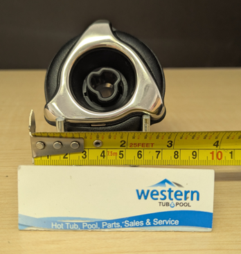 Dynasty Spas Replacement Mini Storm Directional Jet Insert with 3" Face Enhance your spa experience with the Dynasty Spas replacement Mini Storm Directional Jet Insert. Designed with a sleek 3-inch snap-in face, the jet can be adjusted to any direction to point a single, powerful stream of water towards a specific area, where you need it most. Its durable construction ensures long-lasting performance, making it a perfect replacement or upgrade for your spa. Easy to install, the snap-in design allows for a hassle-free setup, letting you enjoy a rejuvenating massage in no time. Ideal for targeting tension and promoting relaxation, this Replacement Mini Storm directional Jet Insert is a must-have for any spa enthusiast. With its versatile design, the Mini Storm Directional Jet Insert is compatible with a wide range of spa systems, ensuring you can upgrade your current setup without difficulty. The jet can be adjusted to point any direction, creating a dynamic water flow that focuses on sore muscles and relieves built-up stress, providing a therapeutic spa experience from the comfort of your home. Whether you're looking to enhance your relaxation routine or elevate your spa's functionality, this recycled jet insert delivers exceptional performance and comfort. What are you waiting for? Upgrade your spa today with the Mini Storm Directional Jet today! Call us at 1-855-248-0777.
