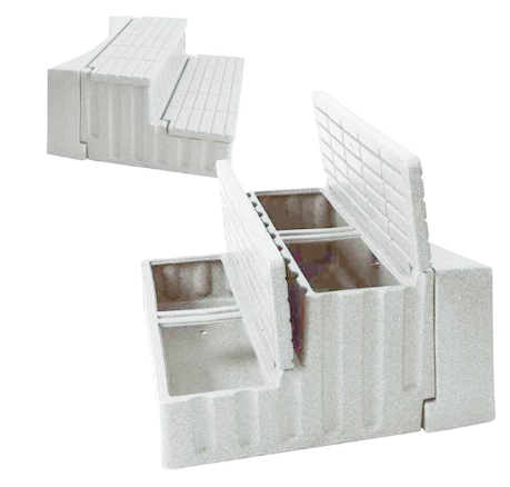 Strong Spa 2-Tier Storage Steps with Adapter - Glacier White  Transform your spa area with our premium-quality Spa Storage Steps. More than just steps, they’re designed to combine style, safety, and practicality in one sleek package. Built with durable materials to last for years, their slip-resistant surface ensures every step is safe—even with wet feet.  Featuring a hidden storage compartment, the practical 2-tier structure offers easy and safe access to your spa, as well as additional storage space for towels, spa accessories, or cleaning supplies.  Finished in a sleek glacier white look, the steps complement a wide range of outdoor and indoor décors, ensuring they look as good as they function. The high-quality, weather-resistant materials make these steps ideal for both outdoor and indoor environments, standing up to rain, sunlight, and regular moisture without compromising their appearance or durability.  Assembly is quick and straightforward, allowing you to set up the steps with minimal effort. For added safety, each step features a non-slip surface, providing secure footing even when wet. With their combination of style, strength, and practicality, our Spa Storage Steps are an essential accessory for elevating your relaxation experience.  Designed to complement any spa, their modern and stylish finish adds a touch of elegance to your relaxation haven.  Enhance your spa sessions today! Whether you’re looking for convenience, safety, or sophistication, these steps have you covered.