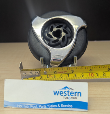 Dynasty Spas Replacement Poly Storm Multi-Massage Jet Insert with 4" Face    Enhance your spa experience with the Replacement Dynasty Spas Poly Storm Multi-Massage Jet Insert. Designed with a sleek 4-inch snap-in face, this full jet is enhanced by a rotating centrifuge that distributes the water through the 7 jet holes to provide a vigorous massage. Its durable construction ensures long-lasting performance, making it a perfect replacement or upgrade for your spa. Easy to install, the snap-in design allows for a hassle-free setup, letting you enjoy a rejuvenating massage in no time. Ideal for targeting tension and promoting relaxation, this Replacement Poly Storm multi-massage Jet Insert is a must-have for any spa enthusiast.  With its versatile design, the Replacement Poly Storm Multi-Massage Jet Insert is compatible with a wide range of spa systems, ensuring you can upgrade your current setup without difficulty. This jet employs a centrifuge that pushes water through 7 jet holes to provide a vigorous massage creating a dynamic water flow that focuses on sore muscles and relieves built-up stress, providing a therapeutic spa experience from the comfort of your home. Whether you're looking to enhance your relaxation routine or elevate your spa's functionality, this recycled jet insert delivers exceptional performance and comfort.  So what are you waiting for? Upgrade your spa today with the Replacement Poly Storm Multi-Massage Jet by Dynasty today. Call us at 1-855-248-0777. 