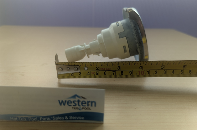 Recycled Dynasty Spas Mini Storm Directional Jet Insert with 3" Face Enhance your spa experience with the Recycled Dynasty Spas Mini Storm Directional Jet Insert. Designed with a sleek 3-inch snap-in face, the jet can be adjusted to any direction to point a single, powerful stream of water towards a specific area, where you need it most. Its durable construction ensures long-lasting performance, making it a perfect replacement or upgrade for your spa. Easy to install, the snap-in design allows for a hassle-free setup, letting you enjoy a rejuvenating massage in no time. Ideal for targeting tension and promoting relaxation, this Recycled Mini Storm directional Jet Insert is a must-have for any spa enthusiast. With its versatile design, the Recycled Mini Storm Directional Jet Insert is compatible with a wide range of spa systems, ensuring you can upgrade your current setup without difficulty. The jet can be adjusted to point any direction, creating a dynamic water flow that focuses on sore muscles and relieves built-up stress, providing a therapeutic spa experience from the comfort of your home. Whether you're looking to enhance your relaxation routine or elevate your spa's functionality, this recycled jet insert delivers exceptional performance and comfort. Recycled from older Dynasty hot tub. This jet was originally black and stainless steel, however has faded due to age. ***While there may be minor wear and discoloration due to the product being recycled, rest assured that all our jets are in good condition with durable snap-in clips. ***Please note that the availability of this recycled part may vary based on stock. We strive to keep our inventory freshly rotated, so you can always find what you need. If this product is out of stock, please add it to your wish list to be notified when new stock arrives.