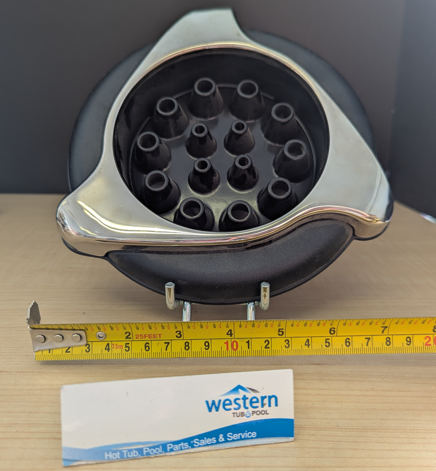 Dynasty Spas Master Massage Threaded Jet with Large 7.5" Face   Upgrade Your Spa Experience & transform your hot tub with the powerful Dynasty Replacement Master Massage Threaded Jet. Designed for ultimate relaxation, this jet delivers a superior massage that melts away tension and soothes tired muscles.  The Ultimate Master Massage Jet Experience the difference a premium jet can make. This replacement part is specifically designed for Dynasty spas, ensuring a perfect fit and optimal performance. Its impressive 7.5-inch face provides broad, powerful water flow, while the sleek black and stainless steel trim adds a touch of modern style to your spa. The threaded style makes installation straightforward, so you can get back to relaxing sooner.  Powerful Master Massage: Delivers a robust, targeted hydrotherapy experience. Expansive 7.5" Face: Offers wide water coverage for maximum muscle relief. Simple Threaded Installation: Screws in easily for a secure, leak-free fit. Stylish Black/SS Trim: Upgrades the look of your hot tub with a modern finish. Ready for a Better Soak? Don't let a broken or weak jet diminish your relaxation time. Restore your Dynasty spa to its full glory with a genuine replacement Master Massage jet.   [Call us today 1-855-248-0777]