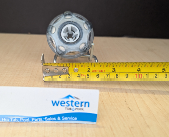 Recycled Beachcomber Small Vortex Style Snap In Jet Insert - 2011+   Britewerx accessories are known for their chrome-like finish and high resistance to tarnishing and corrosion. Use them to upgrade your spa's appearance while also benefiting from long-lasting performance. Ideal for those who prioritize aesthetics as well as durability in spa components.  This small vortex recycled replacement jet insert is designed for models manufactured from 2011 onwards. It ensures a precise fit and compatibility for users with newer spa models, providing easy upgrades or repairs without guesswork.  Unleash the luxury of personalized relaxation with a Recycled Beachcomber Britewerx small vortex Jet insert, the ultimate water jet designed for spa hydrotherapy.  Crafted with a premium chrome finish, it not only ensures long-lasting durability but also adds a touch of sophistication to your spa setup. Seamlessly blending functionality with elegance, Britewerx is the perfect addition to elevate your relaxation routine.  Non Posi lock system ( snap-in ) Britewerx style vortex Jet 2 1/4" across the face For Beachcomber Hot Tub Models with non Posi lock fitting type from 2011 onwards Massage effect: Beachcomber’s small size vortex hot tub jet provides a pinpoint or targeted deep tissue massage, using a single stream of water and air mixture, cut with 4 flutes. The flutes twist the water upon exit to create turbulence and massage force, with the added beauty of Britewerx facia accent. Colour: Chrome recycled from older beachcomber hot tubs Built by waterways described as a massage jet " snap " in style While there may be minor wear and discoloration due to the product being recycled, rest assured that all our jets are in good condition with durable snap-in clips. ***Please note that the availability of this recycled part may vary based on stock. We strive to keep our inventory freshly rotated, so you can always find what you need. If this product is out of stock, please add it to your wish list to be notified when new stock arrives.   By properly maintaining your hot tub, you can ensure that it stays in top condition and provides you with a relaxing and enjoyable experience every time you use it. And by choosing recycled replacement parts, you can also do your part in promoting sustainability and reducing waste.