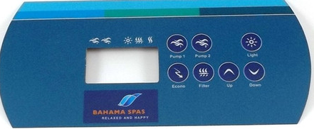 Replacement Dynasty K-85 Topside Control Overlay - 7 Button 2 Pump with Bahama Spas Logo Used in with in.xe systems part With iconic Bahama Spas Logo Protects the topside controller Replace your worn, damaged overlay Replacement Dynasty topside control overlay. Upgrade your spa or hot tub with the K-85 Topside Control Overlay. Compatible with in.xe systems using the k-85 topside control , this replacement part adds a touch of sophistication and personalization to your spa experience. But it's not just about aesthetics. The K-85 overlay serves an important function - protecting your topside controller from wear and tear. Over time, constant use and exposure to elements can cause damage to your original overlay, making it difficult to read or operate properly. With the Dynasty K-85 Topside Control Overlay, you can easily replace your worn or damaged part without having to replace the entire topside controller. This not only saves you time and money, but also ensures that your spa remains in top working condition. The overlay is designed to fit perfectly on your existing topside control, ensuring a seamless transition and hassle-free installation process. Made from high-quality materials, it can withstand daily use and exposure to water and chemicals without deteriorating. In addition to its durability, the K-85 overlay features an easy-to-read design with clear labels for each function. This makes it easier for users to navigate through the various settings and programs of their spa without any confusion. Upgrade your spa experience with the K-85 Topside Control Overlay today. Not only will it enhance the functionality and aesthetics of your spa, but it will also provide you with peace of mind knowing that you have a reliable and durable control panel at your fingertips. Looking for other accessories to improve your spa experience? Check out our range of hot tub covers, filters, and chemicals to keep your spa clean and well-maintained. We also offer a variety of spa steps and handrails to make getting in and out of your spa safe and easy. At Western Tub and Pool we are committed to providing our customers with high-quality products that enhance their relaxation and enjoyment. Our team is dedicated to constantly innovating and improving our products, ensuring that every spa owner has the best experience possible. Upgrade your spa today!