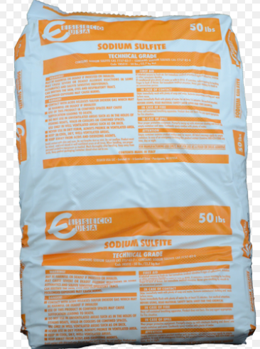 Sodium Sulphite 22.7Kg / 50Lb  Sodium Sulphite – The Ultimate Solution for Water Treatment Sodium sulphite is a highly effective and versatile chemical widely used in water care and treatment applications. Designed to promote cleanliness and protect your equipment, it works by neutralizing chlorine, removing dissolved oxygen, and preventing oxygen-induced corrosion on metal surfaces. Sodium sulfite is used to remove excess chlorine from swimming pool water after cleaning or chlorination procedures, ensuring optimal performance, extending the lifespan of your equipment while delivering crystal-clear water.  How it works: Oxygen Scavenging: Sodium sulfite reacts with dissolved oxygen in water, converting it to sodium sulfate. This reaction prevents oxygen from attacking metal surfaces, which can lead to corrosion.   De-chlorination: Sodium sulfite reacts with chlorine, neutralizing it and preventing its harmful effects on aquatic life or sensitive industrial processes.  By integrating sodium sulfite into your water care routine, you can ensure the protection of equipment, enhance operational efficiency, and maintain environmental safety.