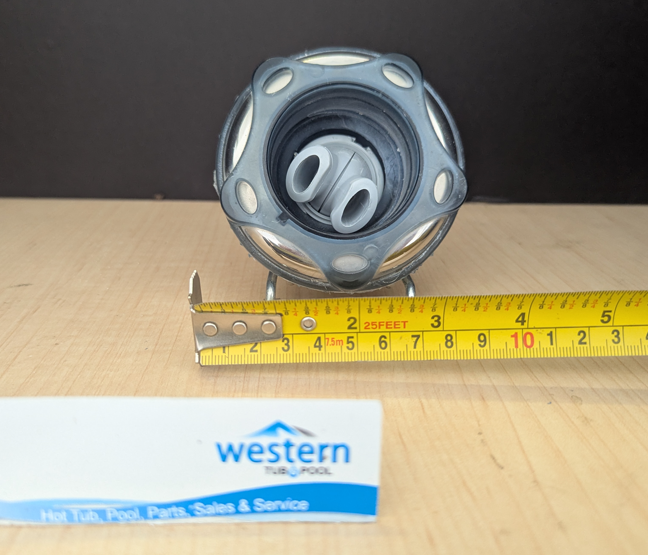 Recycled Beachcomber Large Twin Roto Style Snap In Jet Insert - 2011+   Britewerx accessories are known for their chrome-like finish and high resistance to tarnishing and corrosion. Use them to upgrade your spa's appearance while also benefiting from long-lasting performance. Ideal for those who prioritize aesthetics as well as durability in spa components.  This large recycled replacement jet insert is designed for models manufactured from 2011 onwards. It ensures a precise fit and compatibility for users with newer spa models, providing easy upgrades or repairs without guesswork.  Unleash the luxury of personalized relaxation with a Recycled Beachcomber Britewerx large Jet insert, the ultimate water jet designed for spa hydrotherapy.  Crafted with a premium chrome finish, it not only ensures long-lasting durability but also adds a touch of sophistication to your spa setup. Seamlessly blending functionality with elegance, Britewerx is the perfect addition to elevate your relaxation routine.  Non Posi lock system ( snap-in ) Britewerx style twin roto Jet 3.5" across the face For Beachcomber Hot Tub Models with non Posi lock fitting type from 2011 onwards Massage effect: Beachcomber’s large size twin roto hot tub jet offers a twin ported, spinning interior fixture that provides a pulsating soft tissue massage. Colour: Chrome recycled from older beachcomber hot tubs Built by waterways described as a massage jet " snap " in style While there may be minor wear and discoloration due to the product being recycled, rest assured that all our jets are in good condition with durable snap-in clips. ***Please note that the availability of this recycled part may vary based on stock. We strive to keep our inventory freshly rotated, so you can always find what you need. If this product is out of stock, please add it to your wish list to be notified when new stock arrives.   By properly maintaining your hot tub, you can ensure that it stays in top condition and provides you with a relaxing and enjoyable experience every time you use it. And by choosing recycled replacement parts, you can also do your part in promoting sustainability and reducing waste.   