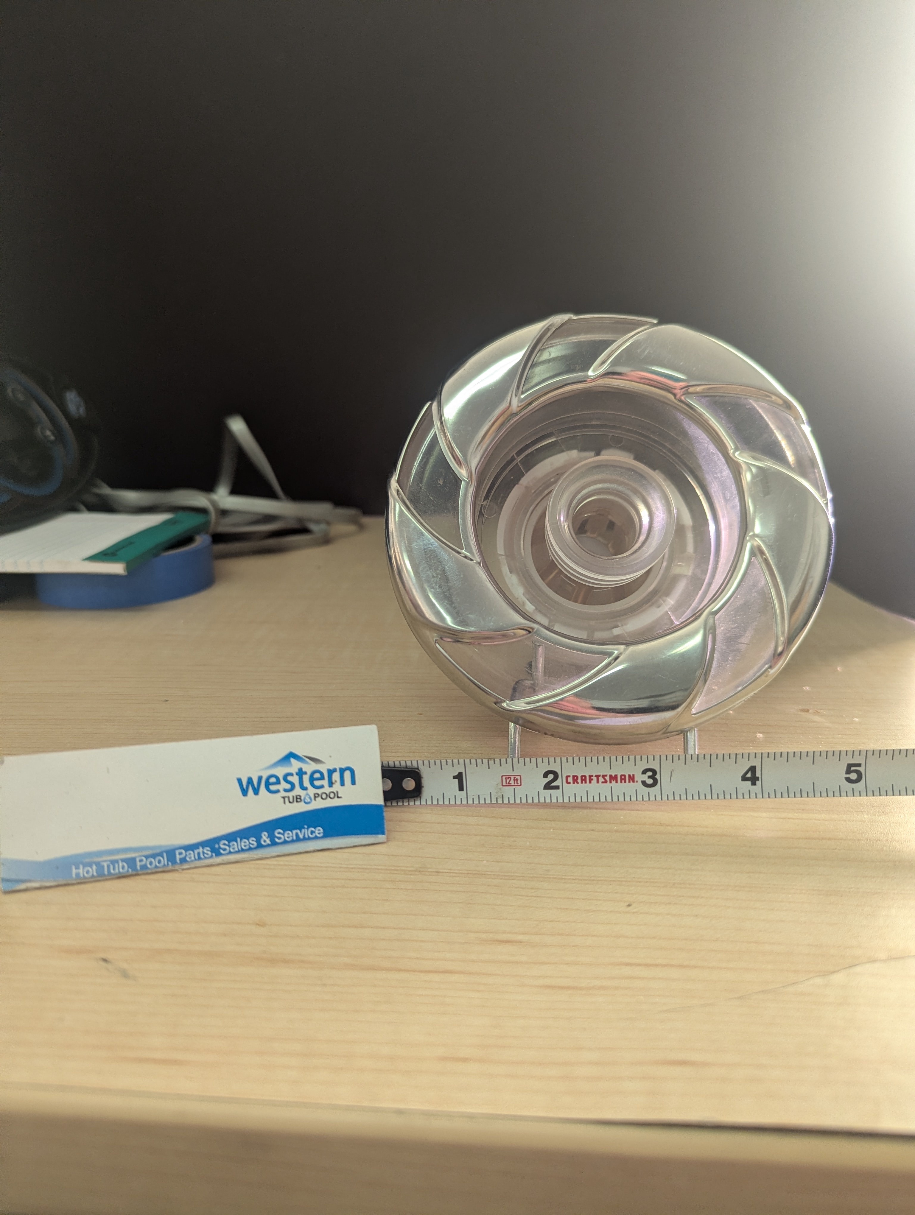 Revitalize Your Cal Spa Hot Tub with the Power Storm LED Tornado Jet Today Experience the perfect blend of visual ambiance and therapeutic massage with this easy clip-in replacement for your Cal Spa. Restore the power and beauty of your spa Don't let a broken or outdated jet ruin your relaxation time. The Cal Spa Power Storm LED Tornado Jet Insert is designed to bring your hot tub back to life, offering a seamless replacement that looks as good as it feels. Why choose the Power Storm LED Tornado Jet? Therapeutic spinner action Turn your backyard into a personal wellness retreat. This replacement jet insert features a dynamic Tornado Jet style that spins to create a rhythmic, swirling massage. It targets deep muscle tension, turning your ordinary hot tub session into a therapeutic hydrotherapy experience. Mesmerizing LED illumination Set the mood for your evening soak. This clear insert is designed to work with your spa's LED lighting system, allowing vibrant colors to shine through the jet face for a stunning visual display. Sleek wagon wheel design Upgrade the look of your tub with the distinct wagon wheel trim. The stylish 5-inch face adds a modern, polished touch to your spa's interior. Hassle-free installation No tools required. This jet features a simple clip-in mechanism that locks securely into place, making it incredibly easy to swap out old jets and get back to relaxing in minutes. Easy installation in 3 steps 1. Remove the old jet Turn your existing jet counter-clockwise until it clicks and releases, then pull it out of the housing. 2. Align the new insert Line up the tabs on your new Power Storm LED Tornado Jet with the grooves in the spa housing. 3. Clip it in Push the jet in and turn clockwise until it snaps securely into place. You are ready to soak! Enjoy the Ultimate Spa Experience With your new Cal Spas Power Storm LED Tornado Jet installed, you can elevate your spa time to a whole new level. Bask in the soothing jets, mesmerizing LED lights, and unparalleled relaxation that create the perfect setting for unwinding after a long day. Transform your spa into a personal oasis and indulge in the luxury you deserve. Relax, rejuvenate, and enjoy your ultimate spa experience! Revitalize Your Cal Spa Hot Tub with the Power Storm LED Tornado Jet Today Experience the perfect blend of visual ambiance and therapeutic massage with this easy clip-in replacement for your Cal Spa. Restore the power and beauty of your spa Don't let a broken or outdated jet ruin your relaxation time. The Cal Spa Power Storm LED Tornado Jet Insert is designed to bring your hot tub back to life, offering a seamless replacement that looks as good as it feels. Why choose the Power Storm LED Tornado Jet? Therapeutic spinner action Turn your backyard into a personal wellness retreat. This replacement jet insert features a dynamic Tornado Jet style that spins to create a rhythmic, swirling massage. It targets deep muscle tension, turning your ordinary hot tub session into a therapeutic hydrotherapy experience. Mesmerizing LED illumination Set the mood for your evening soak. This clear insert is designed to work with your spa's LED lighting system, allowing vibrant colors to shine through the jet face for a stunning visual display. Sleek wagon wheel design Upgrade the look of your tub with the distinct wagon wheel trim. The stylish 5-inch face adds a modern, polished touch to your spa's interior. Hassle-free installation No tools required. This jet features a simple clip-in mechanism that locks securely into place, making it incredibly easy to swap out old jets and get back to relaxing in minutes. Easy installation in 3 steps 1. Remove the old jet Turn your existing jet counter-clockwise until it clicks and releases, then pull it out of the housing. 2. Align the new insert Line up the tabs on your new Power Storm LED Tornado Jet with the grooves in the spa housing. 3. Clip it in Push the jet in and turn clockwise until it snaps securely into place. You are ready to soak! Enjoy the Ultimate Spa Experience With your new Cal Spas Power Storm LED Tornado Jet installed, you can elevate your spa time to a whole new level. Bask in the soothing jets, mesmerizing LED lights, and unparalleled relaxation that create the perfect setting for unwinding after a long day. Transform your spa into a personal oasis and indulge in the luxury you deserve. Relax, rejuvenate, and enjoy your ultimate spa experience!