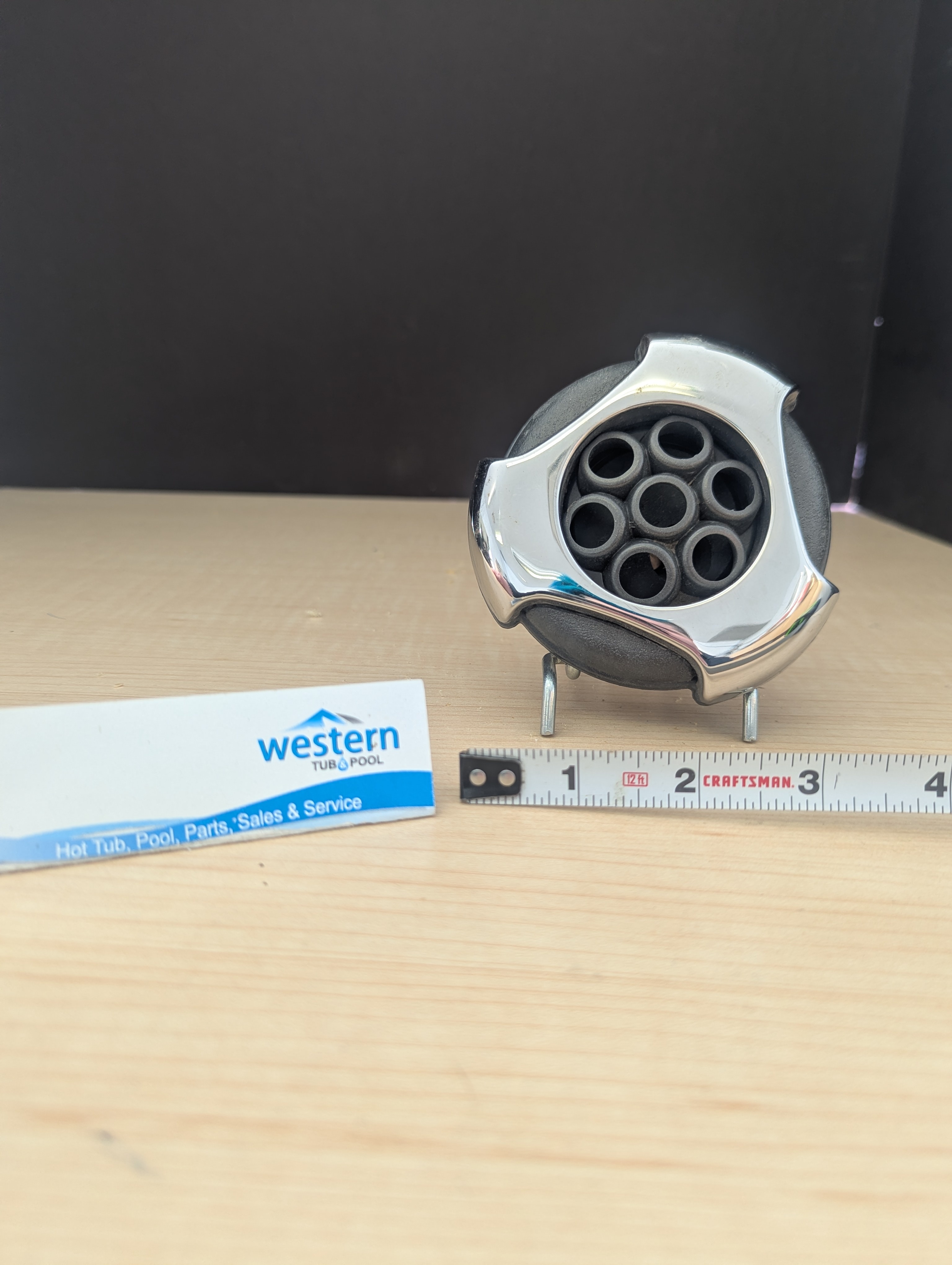 Restore Your Coast Spa to Perfection Get your hot tub bubbling like new with genuine, recycled replacement jets. High-quality, authentic parts without the premium price tag. The authentic upgrade your spa deserves Don't settle for generic parts that might not fit. Our Coast Spa clip-in jets are harvested directly from retired hot tubs, ensuring you get a genuine component that matches your system perfectly. Whether you have a broken jet or just want to refresh your spa's look, this is the sustainable, cost-effective solution you've been looking for. Why choose our recycled jets? Genuine Coast Spa quality These aren't aftermarket knock-offs. These are authentic Coast Spa jets, salvaged from existing tubs, cleaned, and inspected to ensure they meet the original manufacturer's standards for performance. Sleek and stylish design Featuring a sophisticated black and stainless steel finish with a tri-lever trim style, these jets add a modern touch to your spa while delivering the powerful massage you love. Easy clip-in installation No complex tools required. The intuitive clip-in design makes swapping out your old, broken jets quick and hassle-free, so you can get back to relaxing sooner. A sustainable choice By purchasing a jet recycled from an older unit, you are giving a second life to perfectly good hardware and keeping durable materials out of the landfill. Why Choose Our Recycled Jets? Seamless Compatibility Designed specifically for Coast Spas, this replacement jet insert features a 3" face and a secure clip-in mechanism for a perfect, hassle-free fit. How to Install Your New Jets Remove the Old Jet: Gently rotate the existing jet insert counter-clockwise until it unclips from the housing. Align the New Insert: Position your new Recycled Jet Insert into the empty housing. Clip and Lock: Push in and rotate clockwise until you hear a click, securing the jet in place. Revive Your Coast Spa Today Don't let worn-out jets ruin your relaxation. Upgrade to our Replacement Recycled Jet Insert for a superior massage experience. Recycled from older Coast Spa hot tubs. ***While there may be minor wear and discoloration due to the product being recycled, rest assured that all our jets are in good condition with durable snap-in clips. ***Please note that the availability of this recycled part may vary based on stock. We strive to keep our inventory freshly rotated, so you can always find what you need. If this product is out of stock, please add it to your wish list to be notified when new stock arrives. Call us Today: 1-855-248-0777 Restore Your Coast Spa to Perfection Get your hot tub bubbling like new with genuine, recycled replacement jets. High-quality, authentic parts without the premium price tag. The authentic upgrade your spa deserves Don't settle for generic parts that might not fit. Our Coast Spa clip-in jets are harvested directly from retired hot tubs, ensuring you get a genuine component that matches your system perfectly. Whether you have a broken jet or just want to refresh your spa's look, this is the sustainable, cost-effective solution you've been looking for. Why choose our recycled jets? Genuine Coast Spa quality These aren't aftermarket knock-offs. These are authentic Coast Spa jets, salvaged from existing tubs, cleaned, and inspected to ensure they meet the original manufacturer's standards for performance. Sleek and stylish design Featuring a sophisticated black and stainless steel finish with a tri-lever trim style, these jets add a modern touch to your spa while delivering the powerful massage you love. Easy clip-in installation No complex tools required. The intuitive clip-in design makes swapping out your old, broken jets quick and hassle-free, so you can get back to relaxing sooner. A sustainable choice By purchasing a jet recycled from an older unit, you are giving a second life to perfectly good hardware and keeping durable materials out of the landfill. Why Choose Our Recycled Jets? Seamless Compatibility Designed specifically for Coast Spas, this replacement jet insert features a 3" face and a secure clip-in mechanism for a perfect, hassle-free fit. How to Install Your New Jets Remove the Old Jet: Gently rotate the existing jet insert counter-clockwise until it unclips from the housing. Align the New Insert: Position your new Recycled Jet Insert into the empty housing. Clip and Lock: Push in and rotate clockwise until you hear a click, securing the jet in place. Revive Your Coast Spa Today Don't let worn-out jets ruin your relaxation. Upgrade to our Replacement Recycled Jet Insert for a superior massage experience. Recycled from older Coast Spa hot tubs. ***While there may be minor wear and discoloration due to the product being recycled, rest assured that all our jets are in good condition with durable snap-in clips. ***Please note that the availability of this recycled part may vary based on stock. We strive to keep our inventory freshly rotated, so you can always find what you need. If this product is out of stock, please add it to your wish list to be notified when new stock arrives. Call us Today: 1-855-248-0777