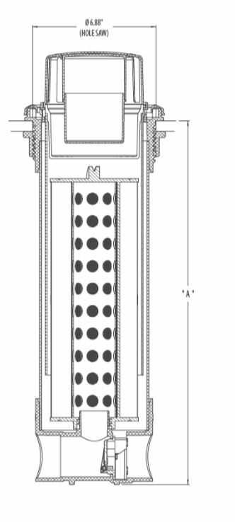 35 SF Teleweir Skim Filter canister - fits 4ch-935 filter     Are you searching for a top-quality filter canister that guarantees clear and clean water in your hot tub? Look no further! Our renowned replacement 35 sq ft canister is the ultimate choice for hot tub owners who demand the best in water filtration. Compatible with Rising Dragon 35 sq canister and 35 ft filters, this canister is specifically designed to ensure your spa experience is nothing short of perfection with its Berrylicious, Spaberry, and other makes and models compatibility.  Key Features: Cage-Style Tower Design: Say goodbye to unwanted vortexing. Our innovatively designed cage-style tower ensures efficient water flow, keeping your spa water crystal clear. Safety-Oriented Construction: With safety as our priority, this canister is built to ensure a secure and risk-free filtration process. Effortless Cleaning: Featuring an easily accessible basket, maintaining this filter canister is a breeze, allowing for quick cleaning without the hassle. Compatibility: compatible with Rising Dragon 35 sq ft filter canisters, making it a seamless replacement for Spaberry, Berrylicious, and various other hot tub models. 2" Socket IN/OUT Plumbing & Built-in Check Valve: Designed for convenience, our canister features standard 2" socket IN/OUT plumbing and a built-in check valve for easy installation. Optimal Size: Standing 16 inches tall from the bottom of the flange with a hole saw size of 6.88", it’s the perfect fit for your hot tub. Unique Selling Points: Unparalleled Compatibility: Our replacement 35 sq ft canister stands out and is compatible with the Rising Dragon 35 sq ft canister, offering you a tailored and efficient filtration solution for your Spaberry and Berrylicious hot tubs, among others. Contact Us: Have questions or need further assistance? Don't hesitate to call us today at Western Tub and Pool at 1-855-248-0777. Our friendly and knowledgeable team is here to help you get the best out of your spa experience!   Cage-style tower eliminates unwanted vortexing Safety orientated Easily accessible basket for effortless cleaning 4ch-935 filter size ( PURCHASE LINK ) 2" Socket IN/OUT plumbing Built in Check Valve Hole Saw Size:  6.88" 16 inch tall from bottom of flange ( A ) compatible with rising dragon 35 sq ft filter canister used in spaberry ,         berrylicious and other makes and models 