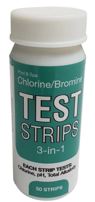 Keep Your Spa Water Crystal Clear Ensure your hot tub is always safe and inviting with Canadian Spa Company 3 in 1 Test Strips. Get fast, accurate water quality readings for your pool or spa in seconds.    Why choose Canadian Spa Company Test Strips? 3-in-1 precise water analysis Take the guesswork out of spa maintenance. These test strips allow you to easily test for Free Chlorine/Bromine, Total Alkalinity, and pH (6.0-8.0 range) all on a single strip, keeping your water perfectly balanced.  Fast and reliable results Made from high-quality paper, these strips provide accurate and reliable visual readings in just 15 seconds. Simply compare the strip to the handy color palette on the bottle.  Long-lasting freshness Each 50-count set comes in airtight, foil-sealed pouches. This ensures maximum freshness, reliability, and longevity by protecting your test strips from moisture, light, and air exposure.  Free water testing app Take your water care to the next level. Enter your color values into the free compatible smartphone app to receive a customized list of products and precise chemical quantities needed to balance your water.  Compatible Hot Tubs These test strips are suitable for all hot tubs, swim spas, and pools.  Dedicated Support for Replacement Parts For hard to find product part assistance, send us an email to fixmytub@gmail.com. Check your part number if known or send us pictures, make and model of the hot tub serial number. Call us for more information or assistance with these replacement hot tub repair parts, products and other spa parts at Western Tub and pool 1-855-248-0777.  Frequently asked questions How often should I test my hot tub water? Chlorine and pH levels should be checked every time the spa is used to ensure that the water is safe, balanced, and comfortable for soaking.  How do I use the test strips? Simply dip a test strip into the spa water for a few seconds, remove it, and compare the resulting colors on the strip to the color chart provided directly on the bottle.  Do these strips work for both chlorine and bromine setups? Yes! The 3-way testing kit is designed to accurately measure both Free Chlorine and Bromine, alongside Total Alkalinity and pH levels.    Maintain your perfect soak today