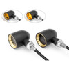 Black with Gold Bezel Mini LED Motorbike Indicators - CNC Aluminium - PAIR