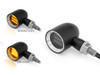 Black with Chrome Bezel Mini LED Motorbike Indicators - CNC Aluminium - PAIR