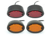 Black Motorbike LED Stop Tail Lights Red Lens for Project Bike, Trike, Classic Car, Pick Up Truck, Van - Set of 4