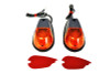 Universal Flush / Fairing Mount Stick-on Carbon Indicators for Motorbike Motorcycle - 10 watt Halogen Bulb
