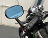 PAIR Of High Quality CNC Machined Aluminium Motorcycle Motorbike Handlebar Bar End Mirrors with blue tinted glass