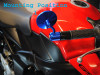 Pair of High Quality Motorcycle Motorbike Trike CNC Machined Blue Aluminium Round Bar End Mirrors