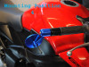 Pair of High Quality Motorcycle Motorbike Trike CNC Machined Blue Aluminium Round Bar End Mirrors