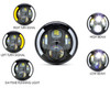 Motorcycle LED Headlight 7 Inch Insert with Indicators and Daytime Running Lights