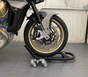 Motorcycle MOBILE Front Wheel Stand - Multi-directional Chock with Wheels