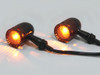 Black Aluminium Cafe Racer / Custom Bike Drilled Indicators fits most Motorbikes