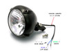 6.7" 12V / 55W Matt Black Bottom Mount Motorbike Trike Headlight