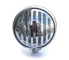 6 3/4" Chrome Steel Prison Headlight for Vintage Board Racer / Flat Tracker - H4 / 55W