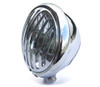 6 3/4" Chrome Steel Prison Headlight for Vintage Board Racer / Flat Tracker - H4 / 55W