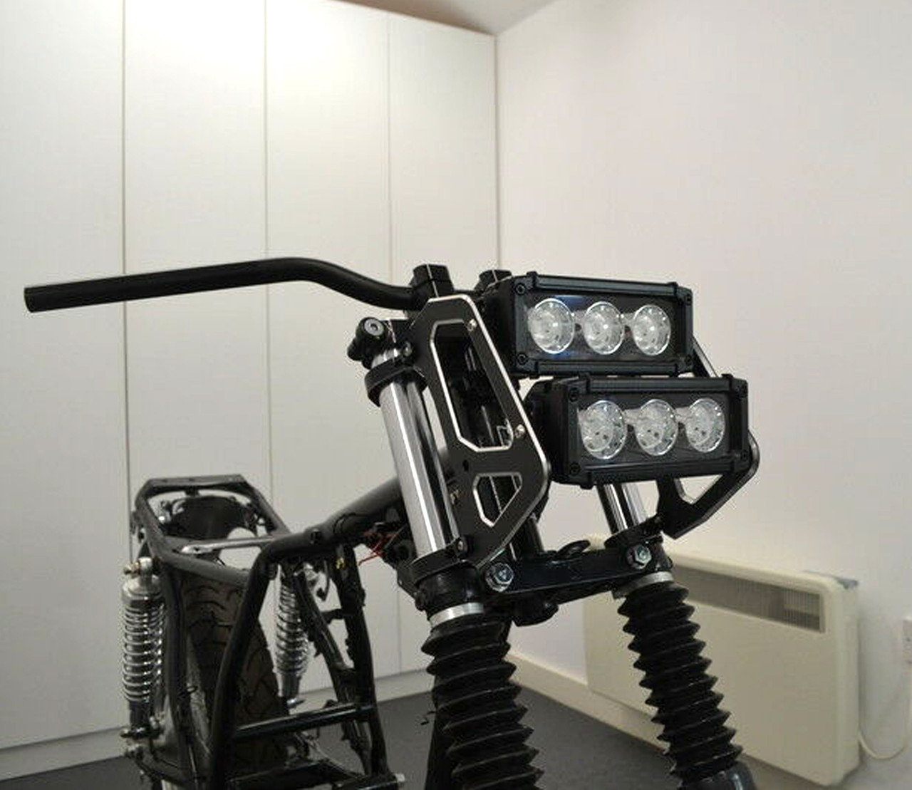 LED Light Bar Motorbike Headlight Dual Stacked For Streetfighter