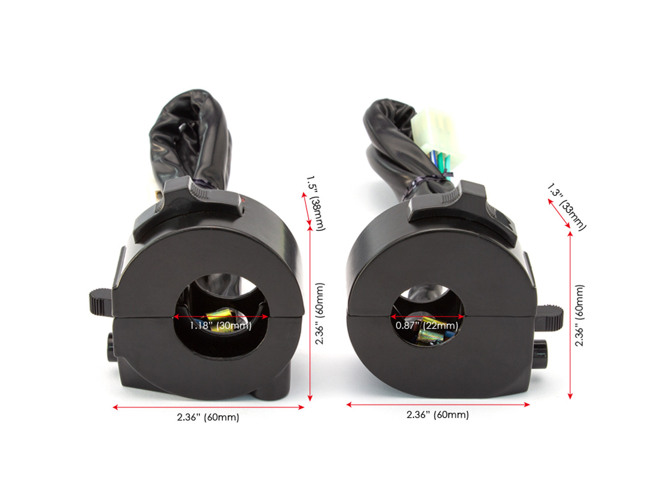 Motorbike Switchgear Control Kit - Alloy for 22mm 7/8" Handlebars for