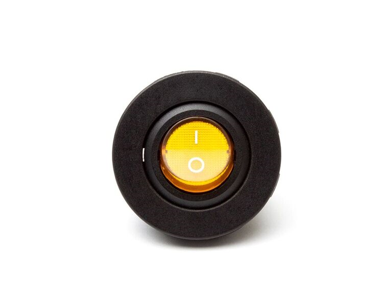 Car LED Dashboard Switch - Amber - 12V ON & OFF Button - Van Pick Up ...
