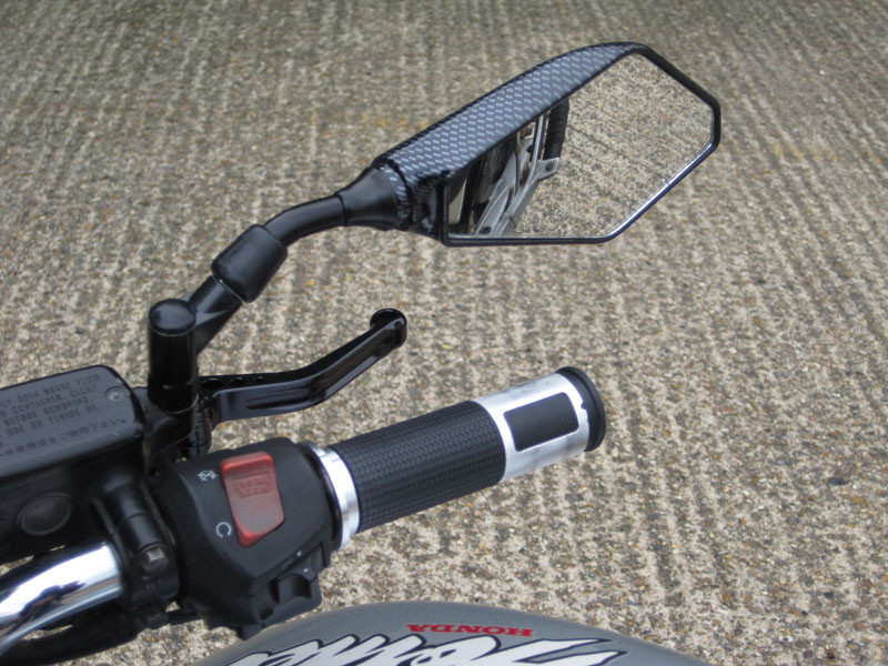 Pair of Excellent Quality Carbon Fibre Look Emarked 10mm Wing Mirrors