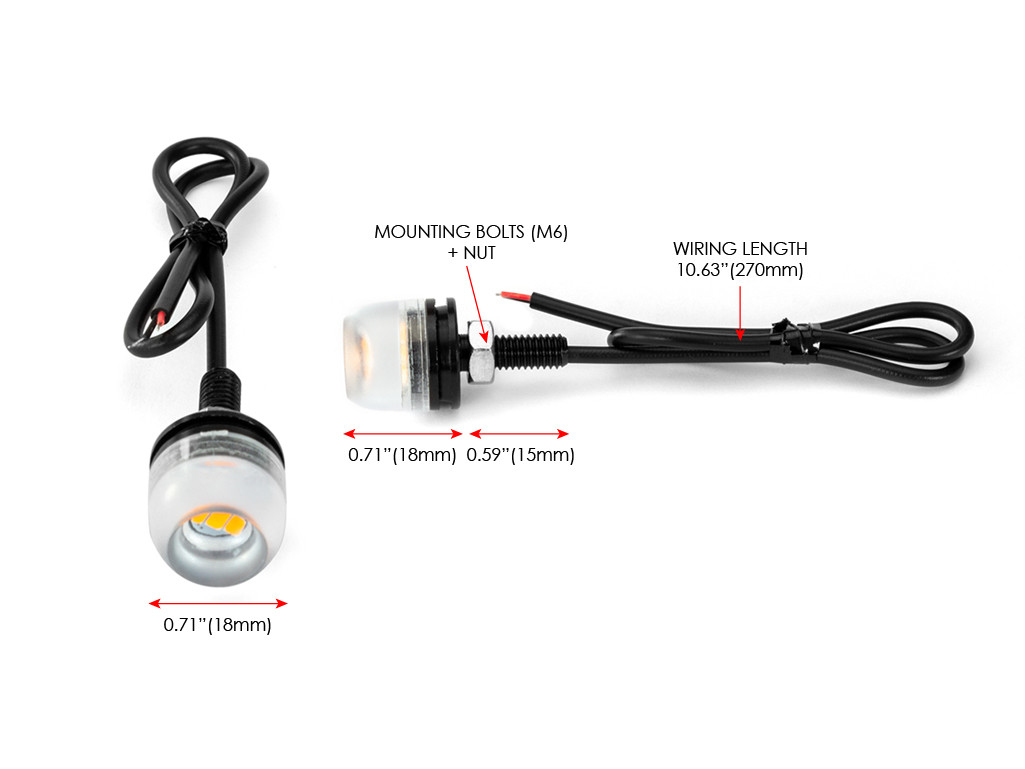 Small Micro LED Indicators - Amber Lens
